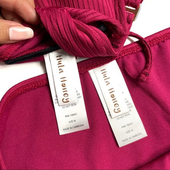 Hula honey Ribbed Two Piece Swimsuit Bikini M/XL - Picture 5 of 7